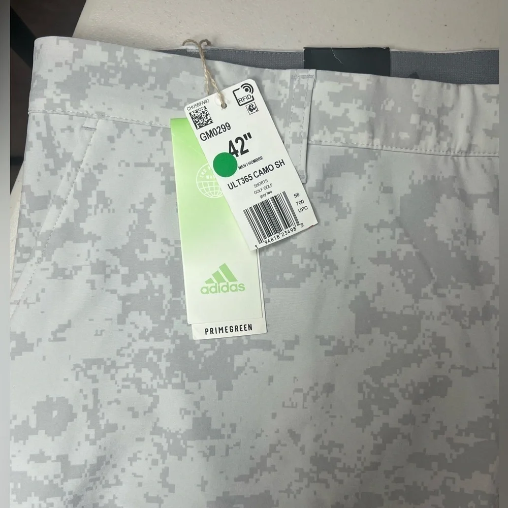 NWT Adidas 42W Ultimate 365 Camo Stretch Band PRIMEGREEN 8.5” Inseam Shorts